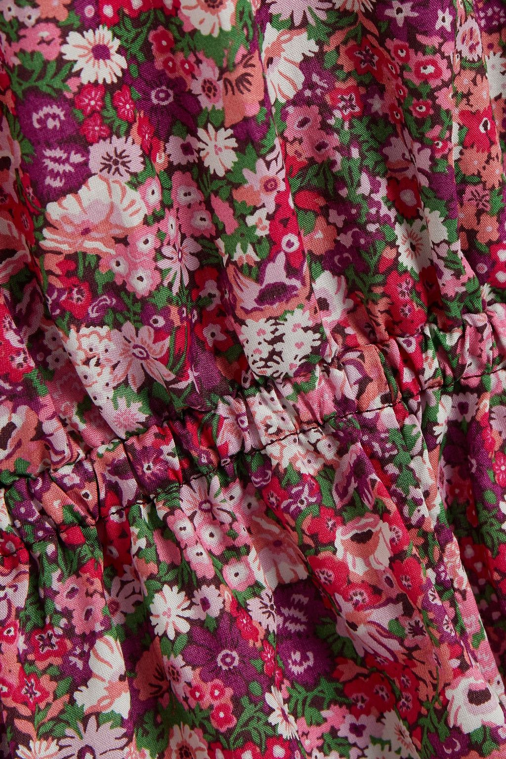 PHILOSOPHY DI LORENZO SERAFINI Gathered floral-print cotton-voile mini dress