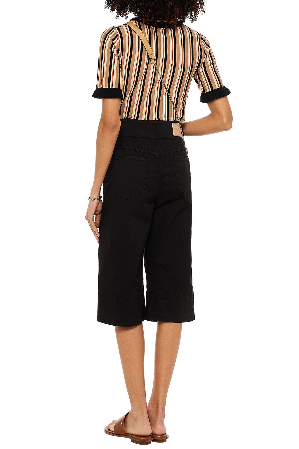 SEE BY CHLOÉ Ruffle-trimmed striped knitted top