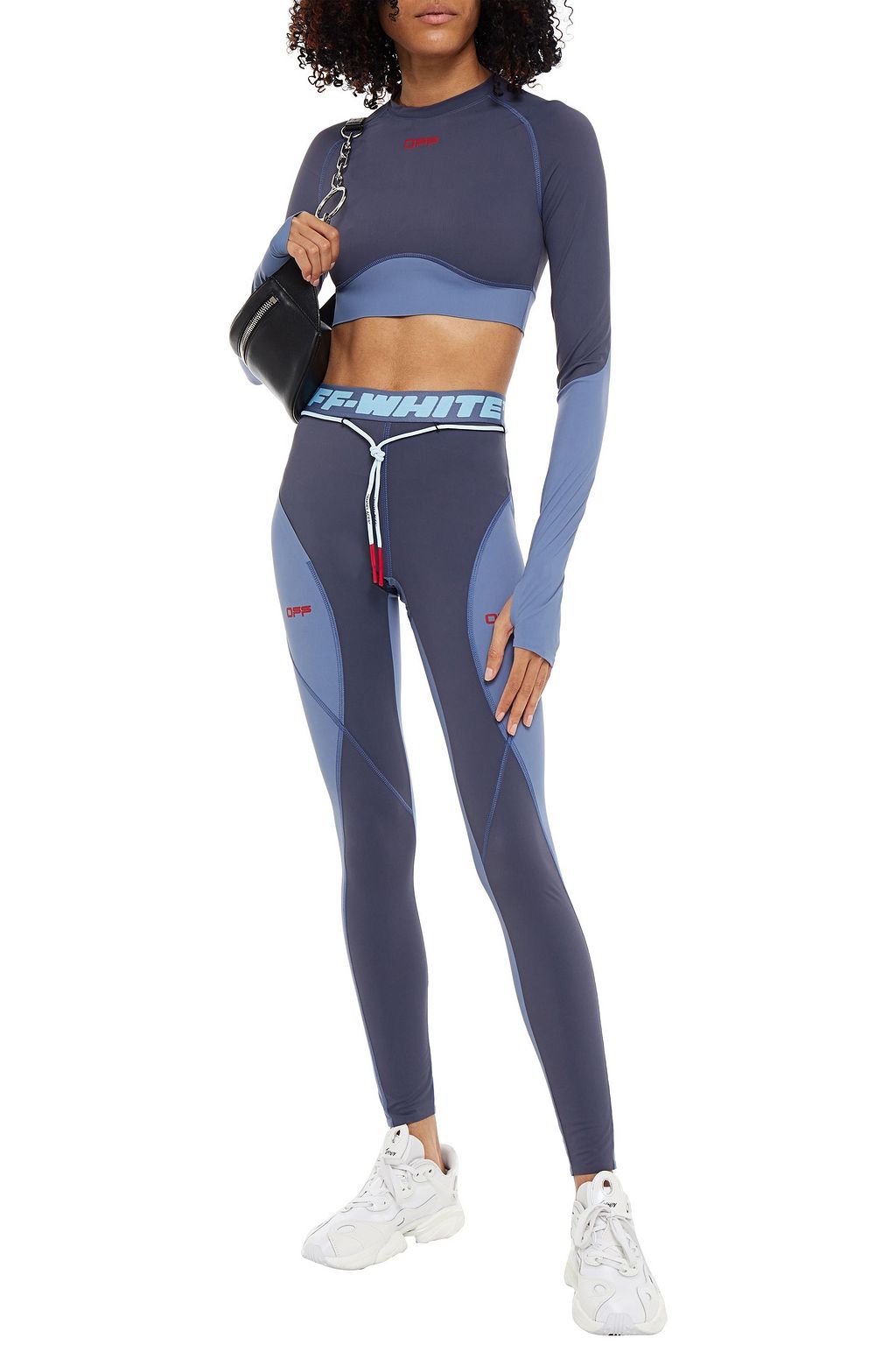 OFF-WHITE™ Cropped logo-print stretch top