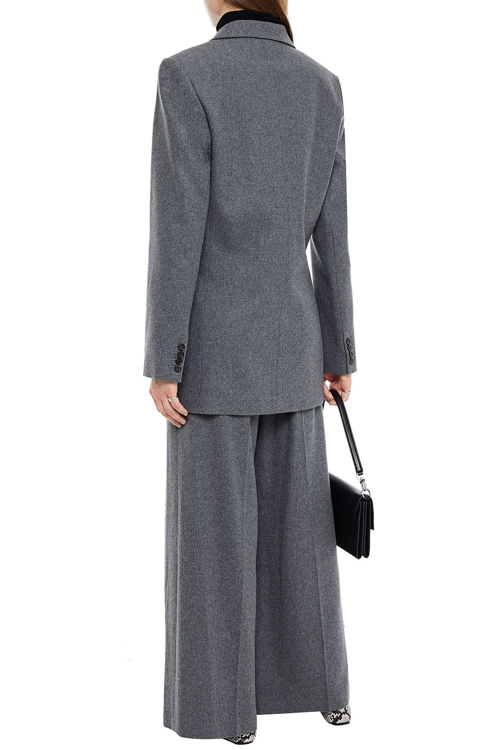 JOSEPH Double-breasted mélange wool and silk-blend blazer
