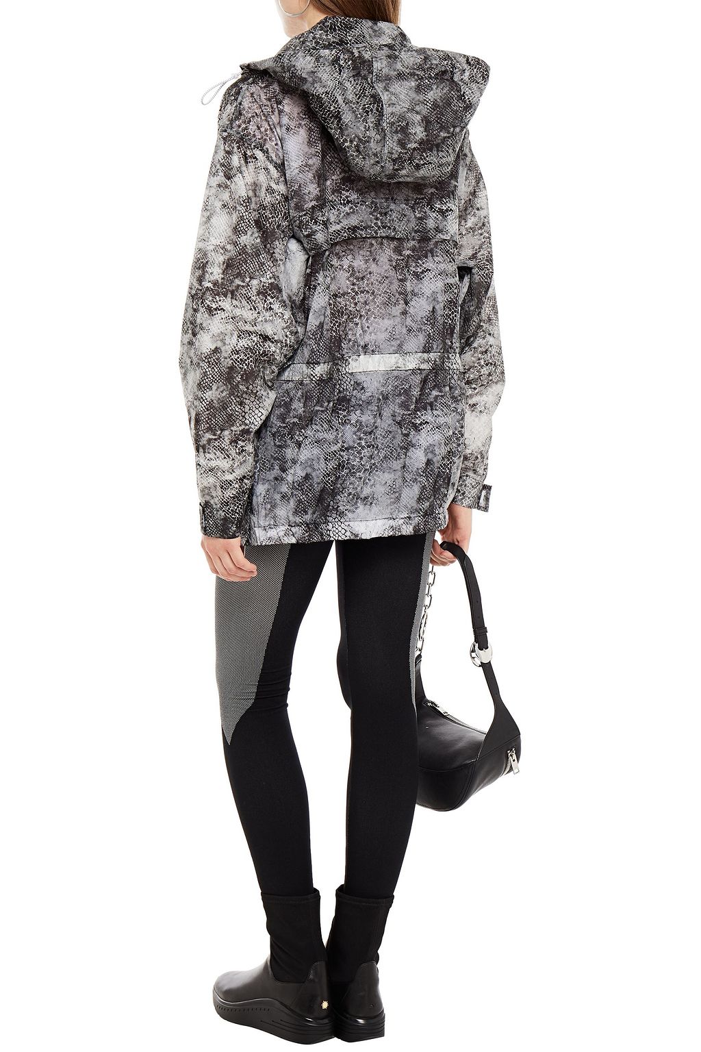 BEN TAVERNITI™ UNRAVEL PROJECT Snake-print hooded shell jacket