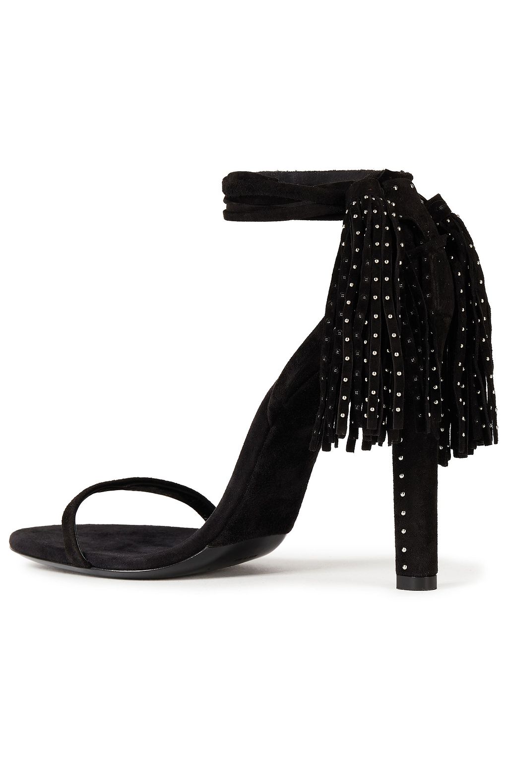 SAINT LAURENT Tassel-trimmed studded suede sandals