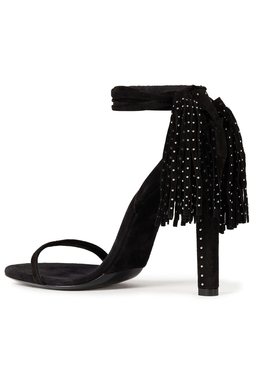 SAINT LAURENT Tassel-trimmed studded suede sandals | THE OUTNET