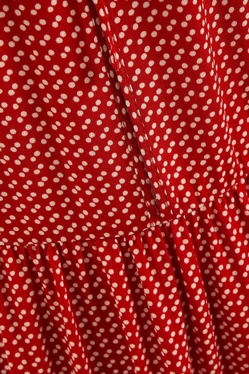 PHILOSOPHY DI LORENZO SERAFINI Tiered polka-dot crepe de chine midi dress