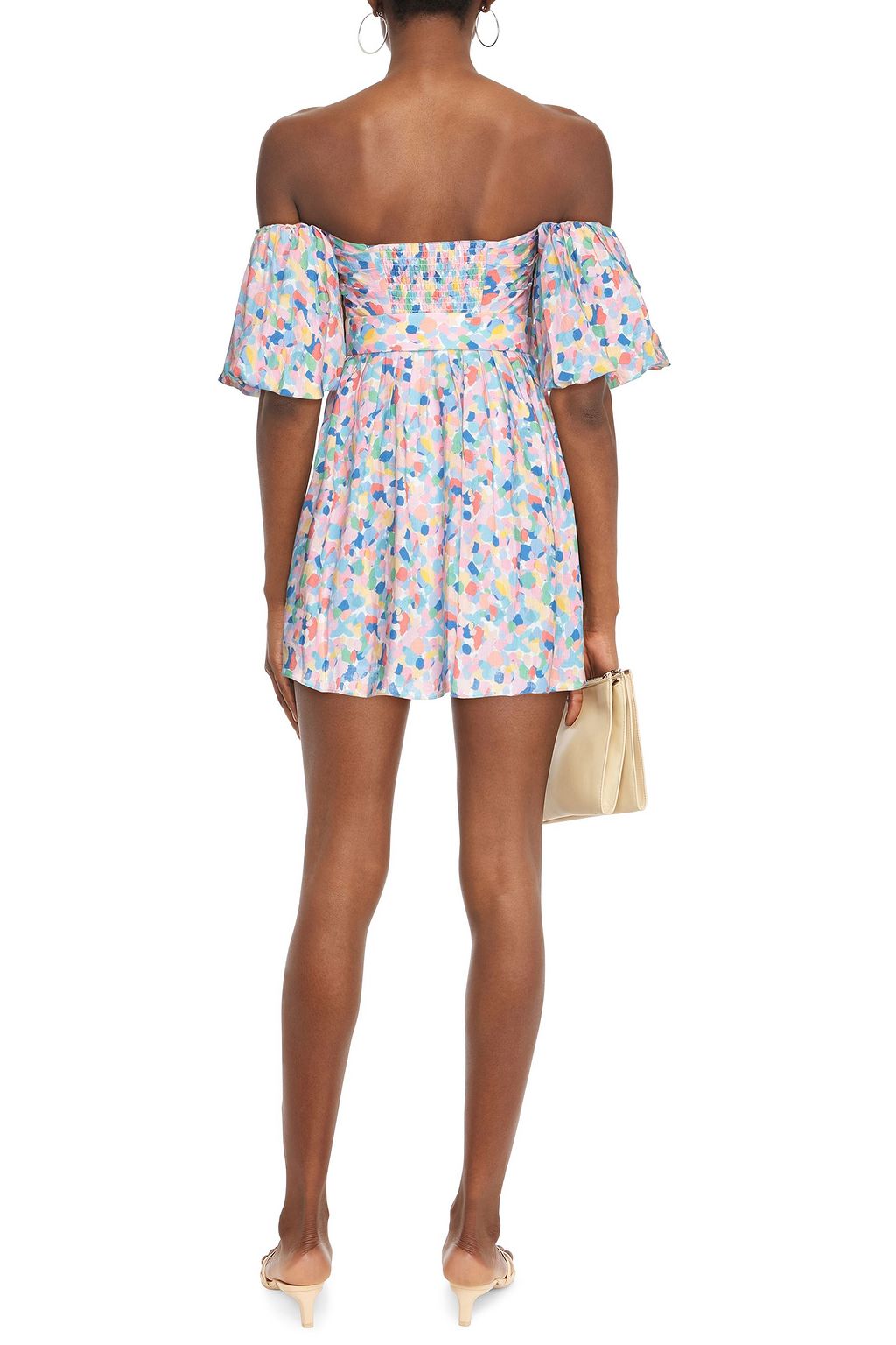 PALOMA BLUE Hannah ruffled printed linen mini dress
