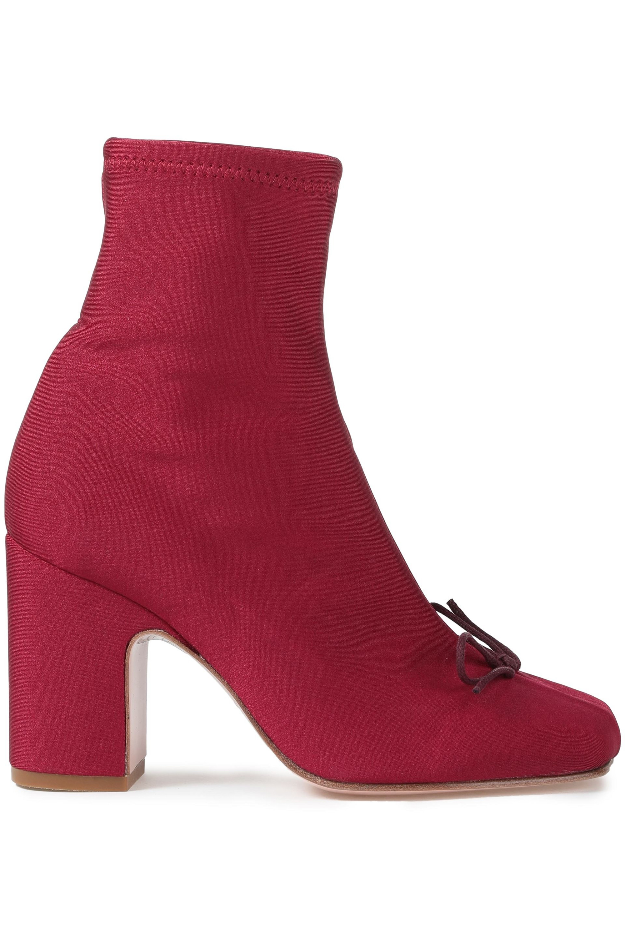 RED(V) Bow-detailed stretch-jersey sock boots