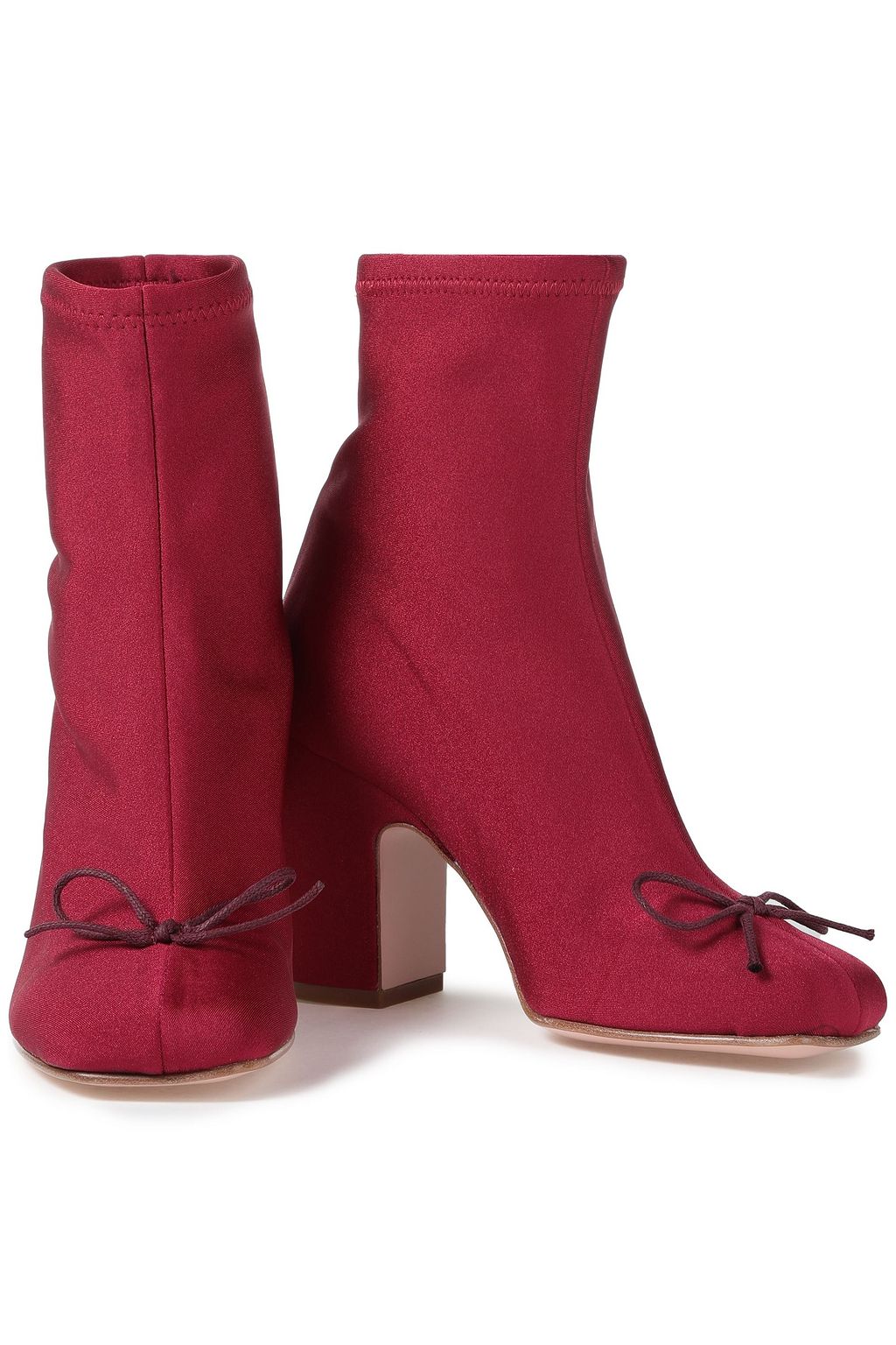 RED(V) Bow-detailed stretch-jersey sock boots