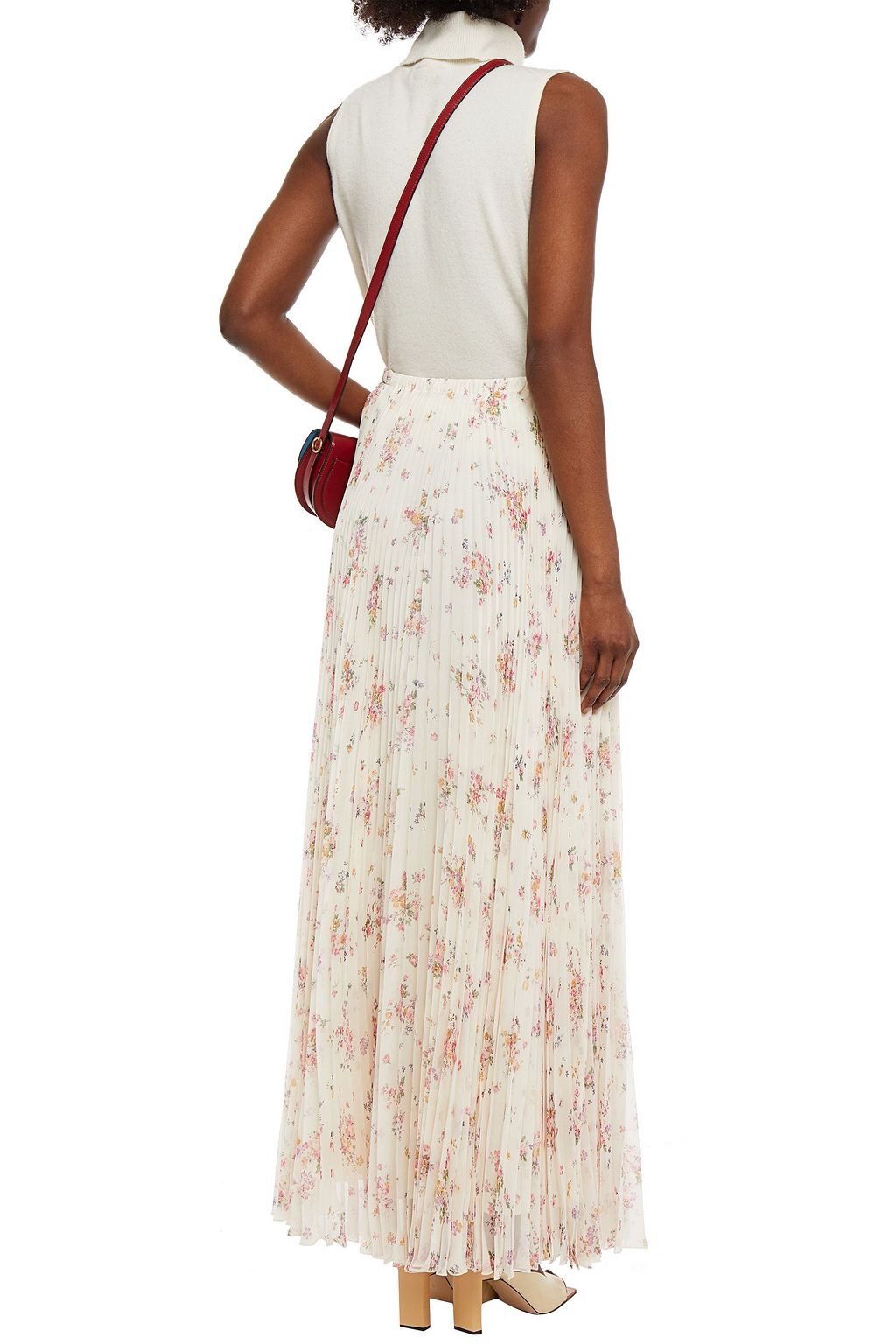 PHILOSOPHY DI LORENZO SERAFINI Floral-print plissé-chiffon maxi skirt