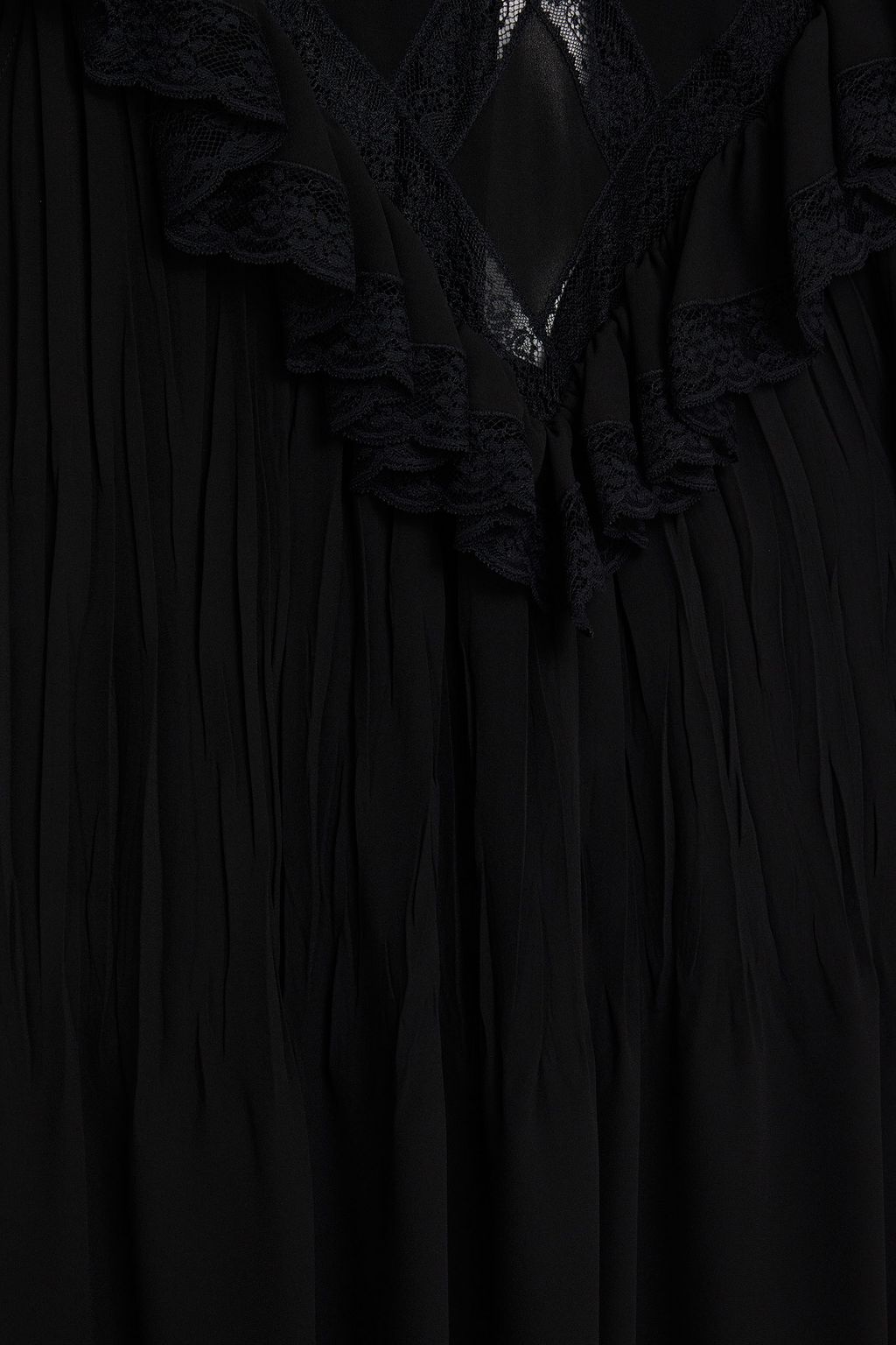 PHILOSOPHY DI LORENZO SERAFINI Lace-trimmed ruffled georgette mini dress