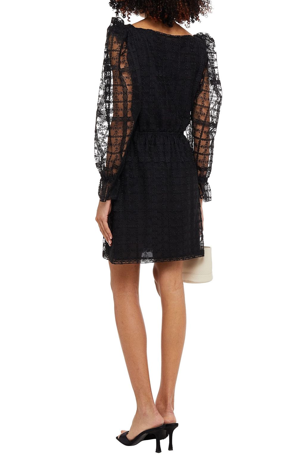 PHILOSOPHY DI LORENZO SERAFINI Gathered embroidered tulle mini dress