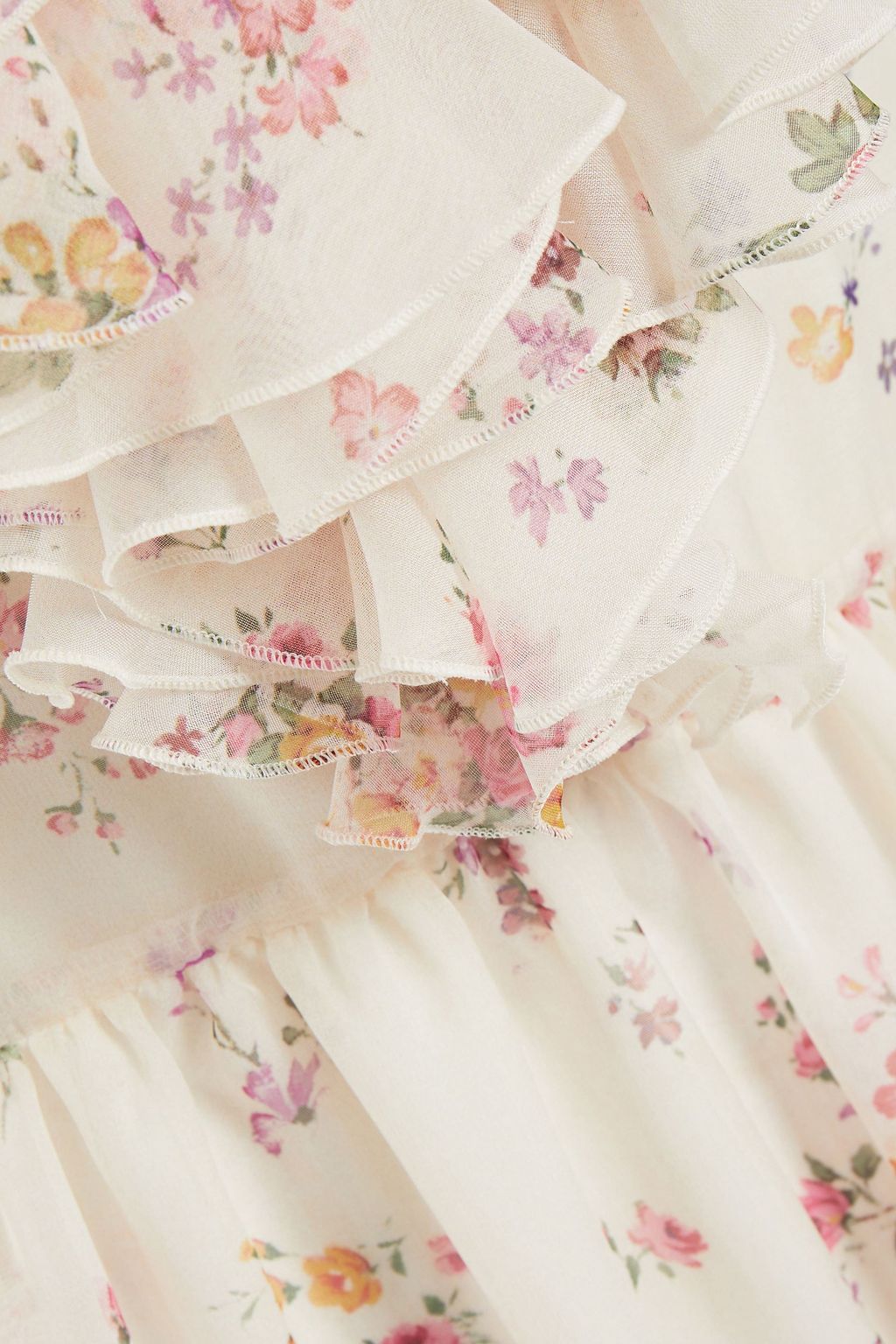 PHILOSOPHY DI LORENZO SERAFINI Ruffled floral-print chiffon midi dress