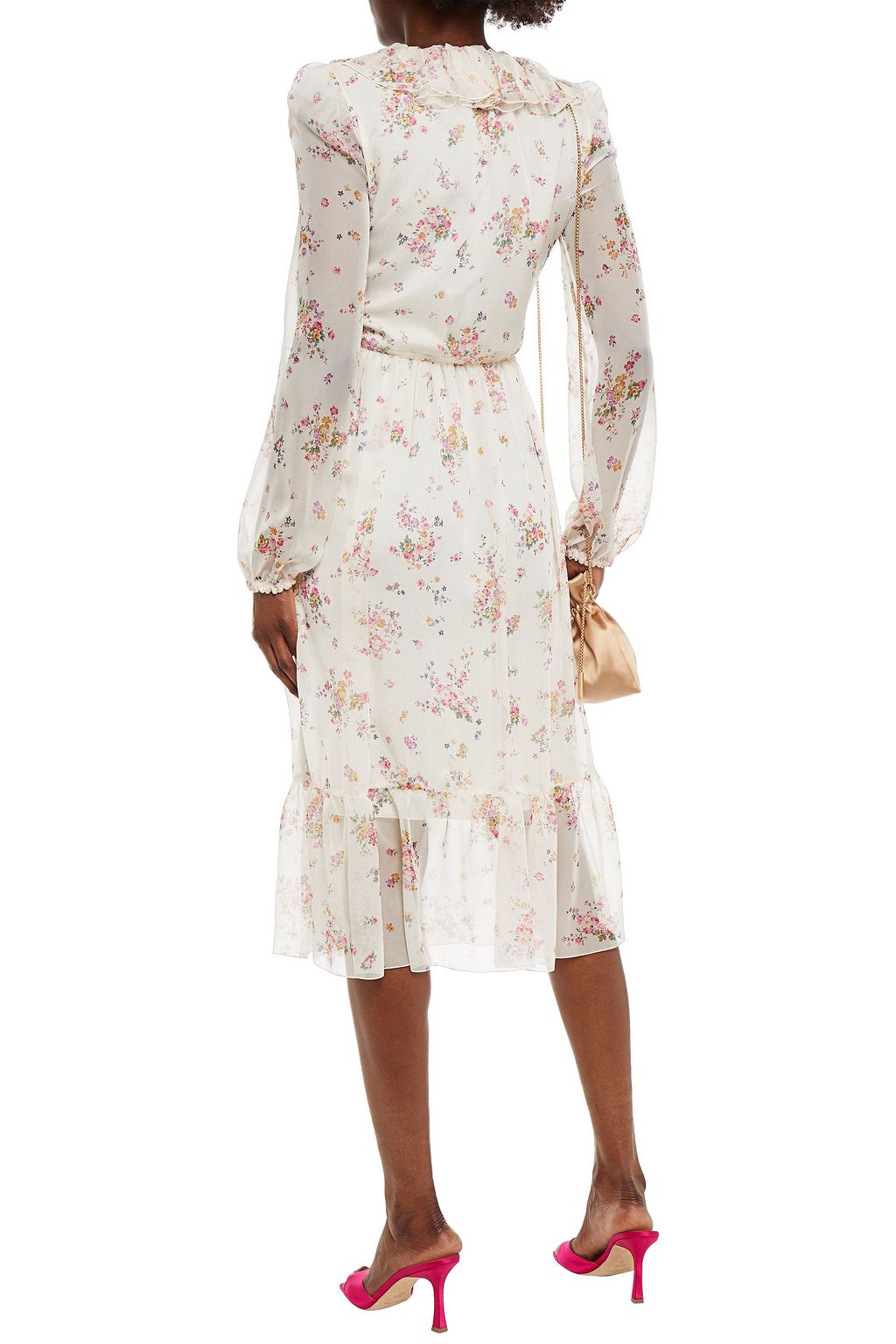 PHILOSOPHY DI LORENZO SERAFINI Ruffled floral-print chiffon midi dress