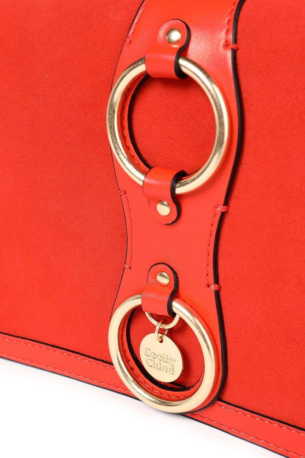 SEE BY CHLOÉ Roby suede-paneled leather shoulder bag