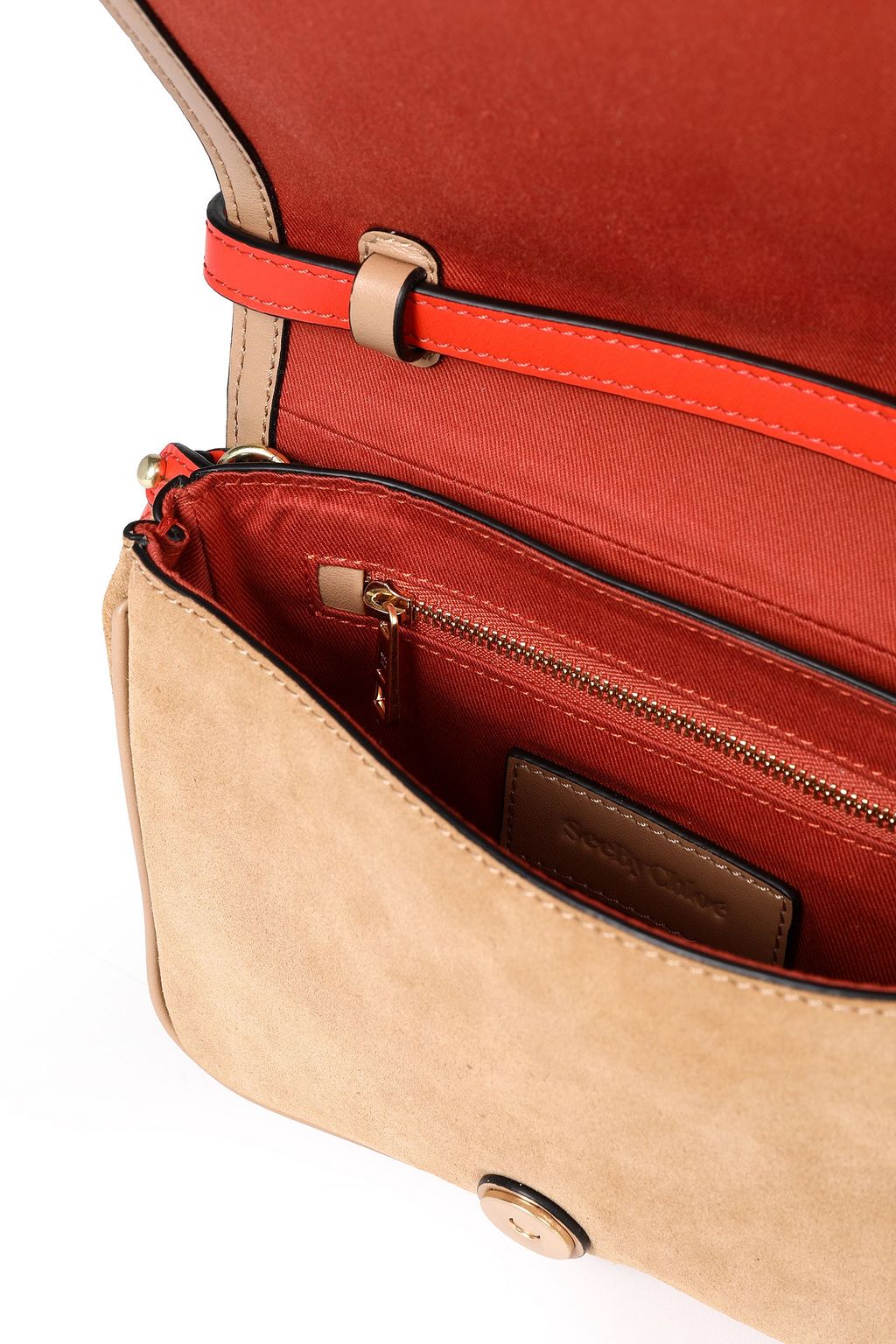 SEE BY CHLOÉ Roby suede-paneled leather shoulder bag