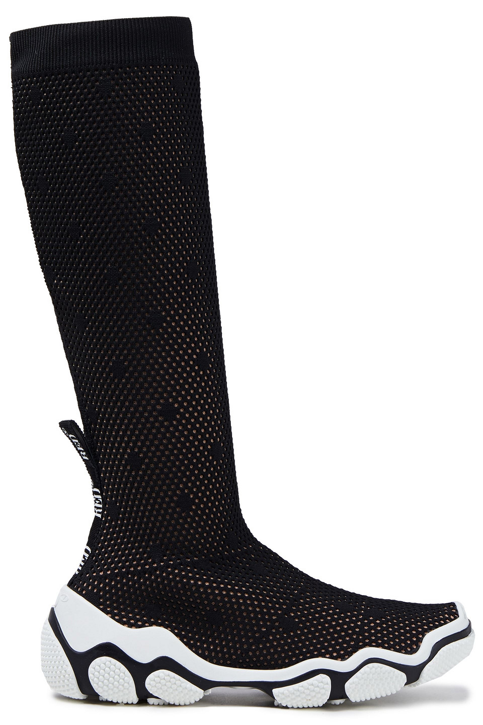 Redv Monogram-trimmed Mesh Boots In Black