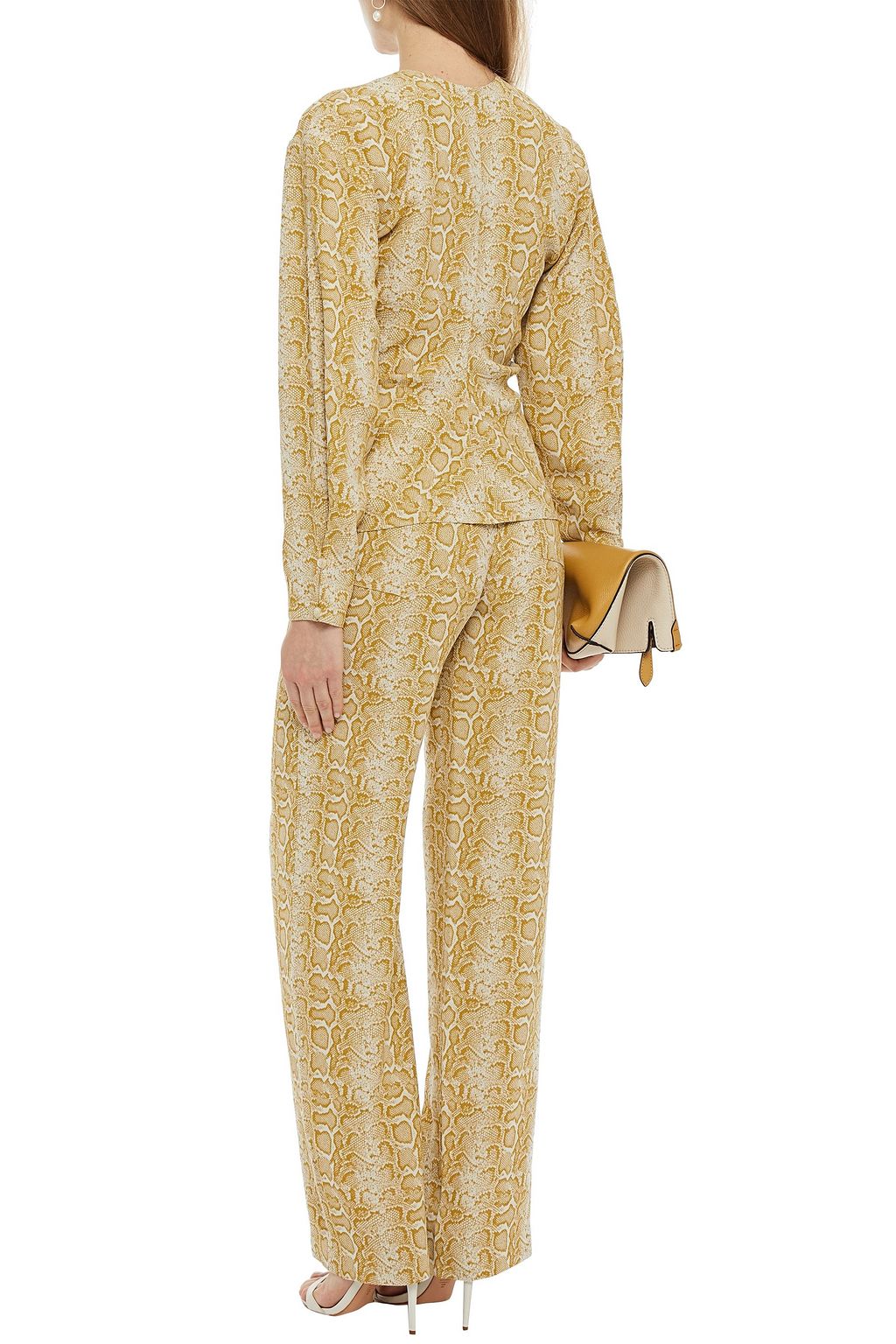 NANUSHKA Balbino snake-jacquard top