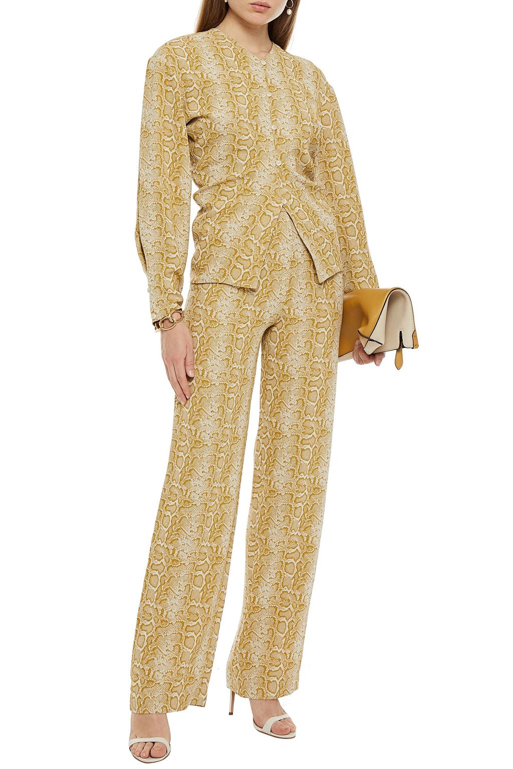 NANUSHKA Balbino snake-jacquard top