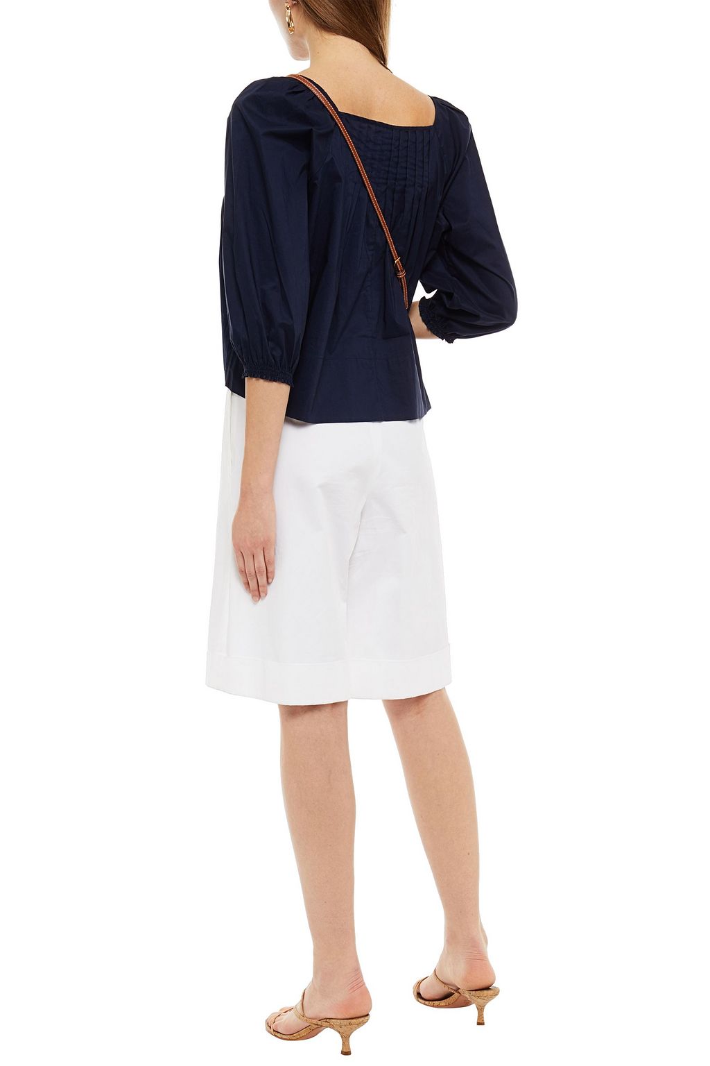 RODEBJER Lamara pleated cotton-poplin blouse