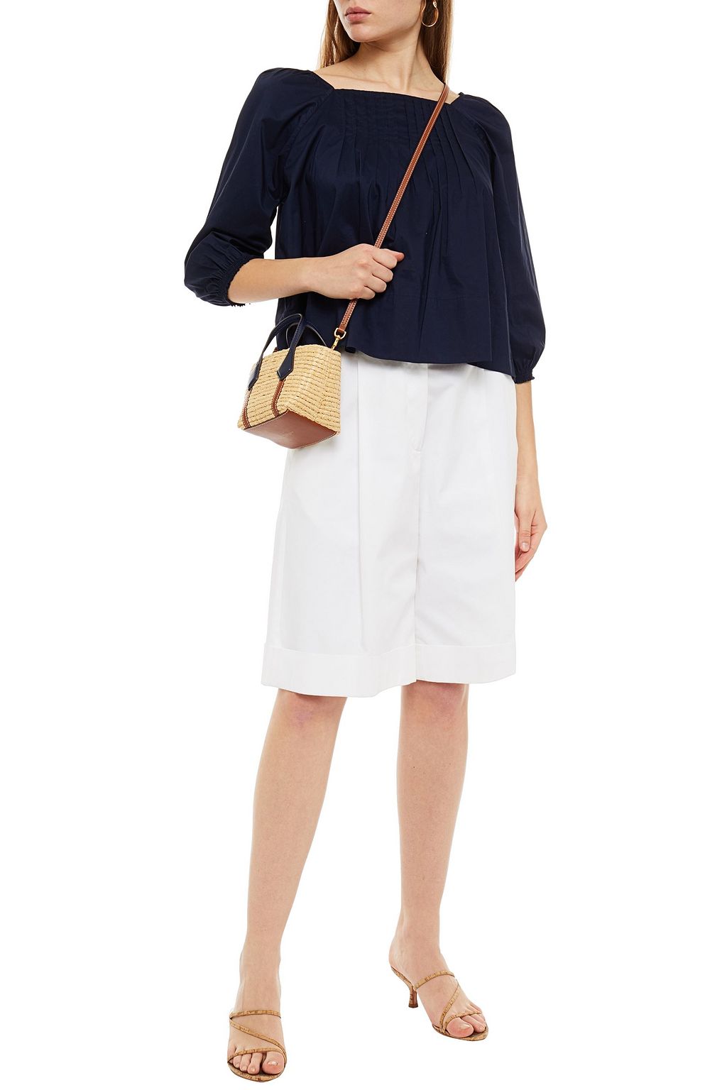 RODEBJER Lamara pleated cotton-poplin blouse