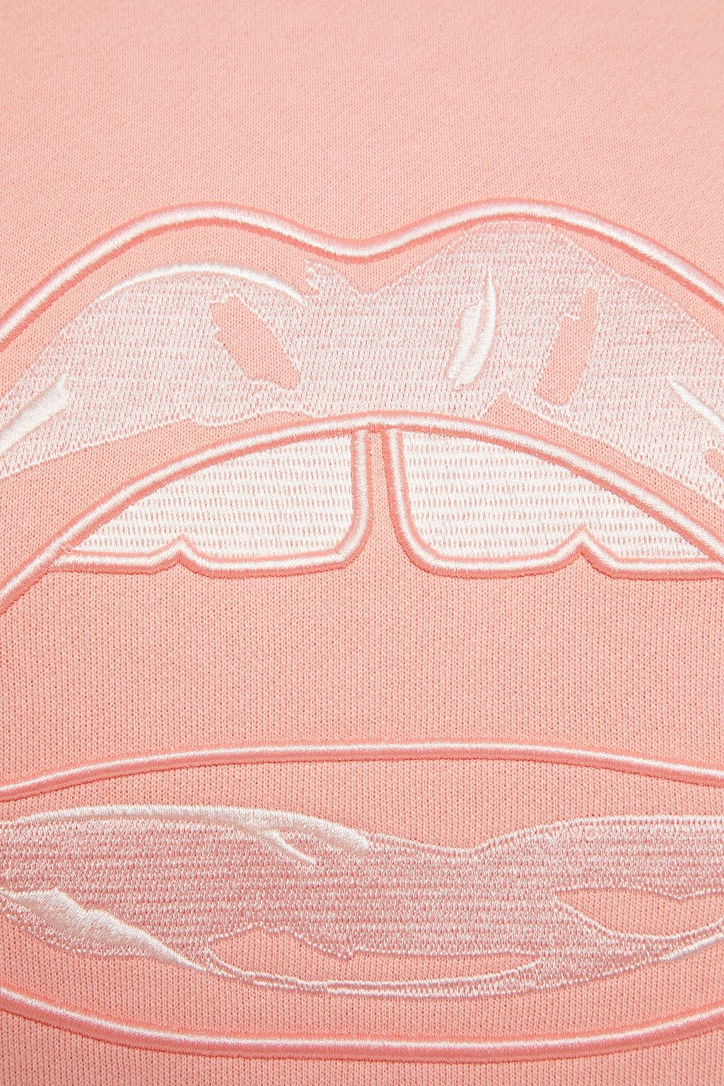 MARKUS LUPFER Josie Lip embroidered cotton-fleece sweatshirt
