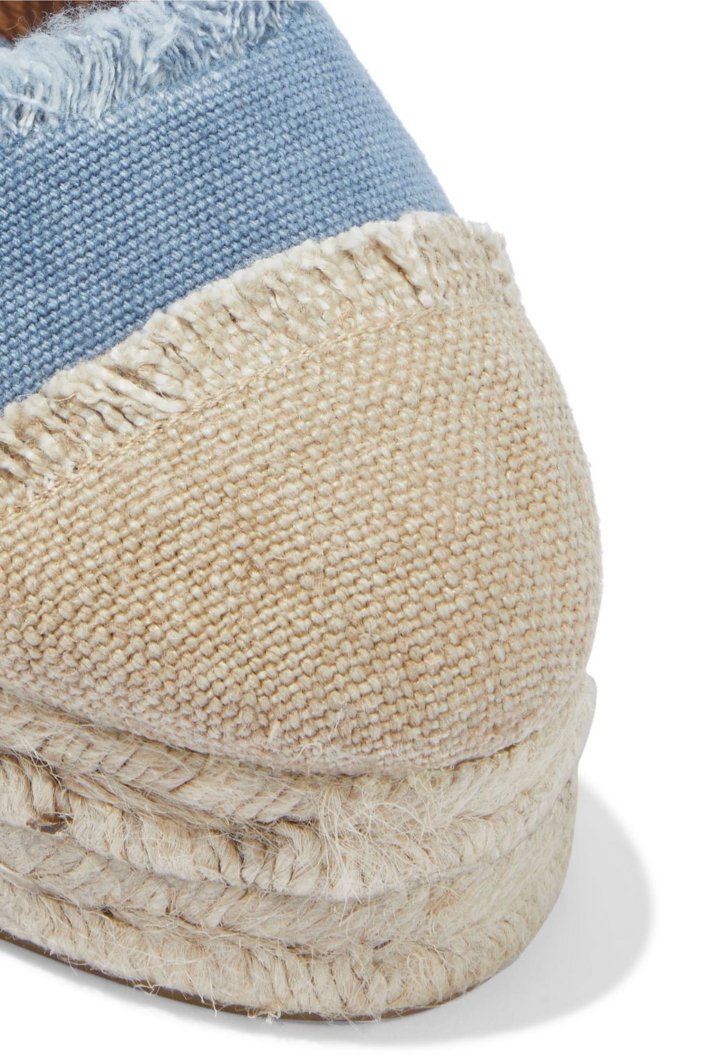 CASTAÑER Catalina 80 frayed canvas wedge espadrilles