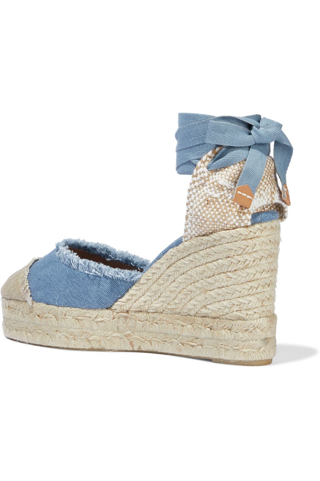 CASTAÑER Catalina 80 frayed canvas wedge espadrilles