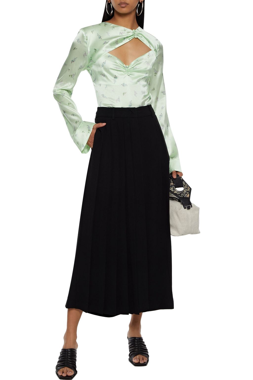 WEEKEND MAX MARA Pegaso pleated crepe culottes