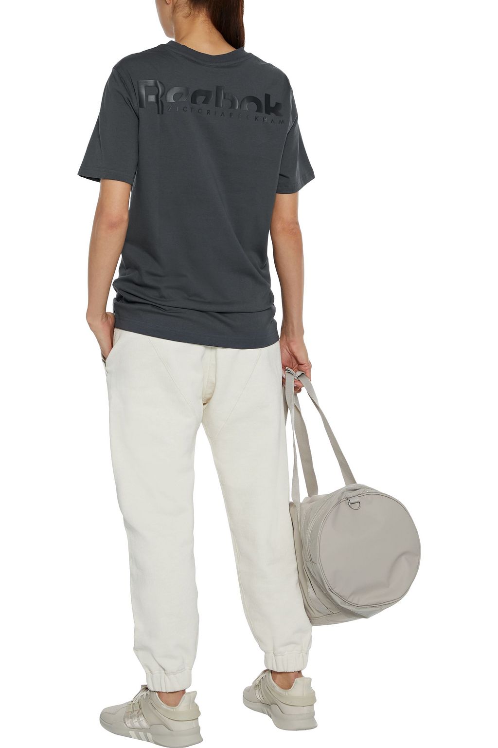 REEBOK X VICTORIA BECKHAM Appliquéd cotton-jersey T-shirt