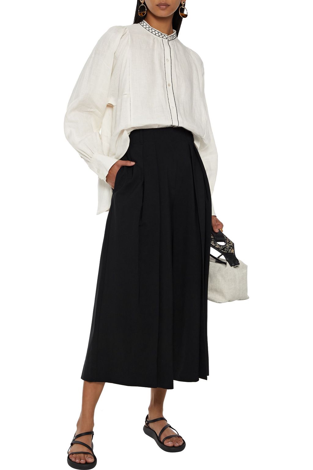WEEKEND MAX MARA Dinar pleated wool-blend culottes