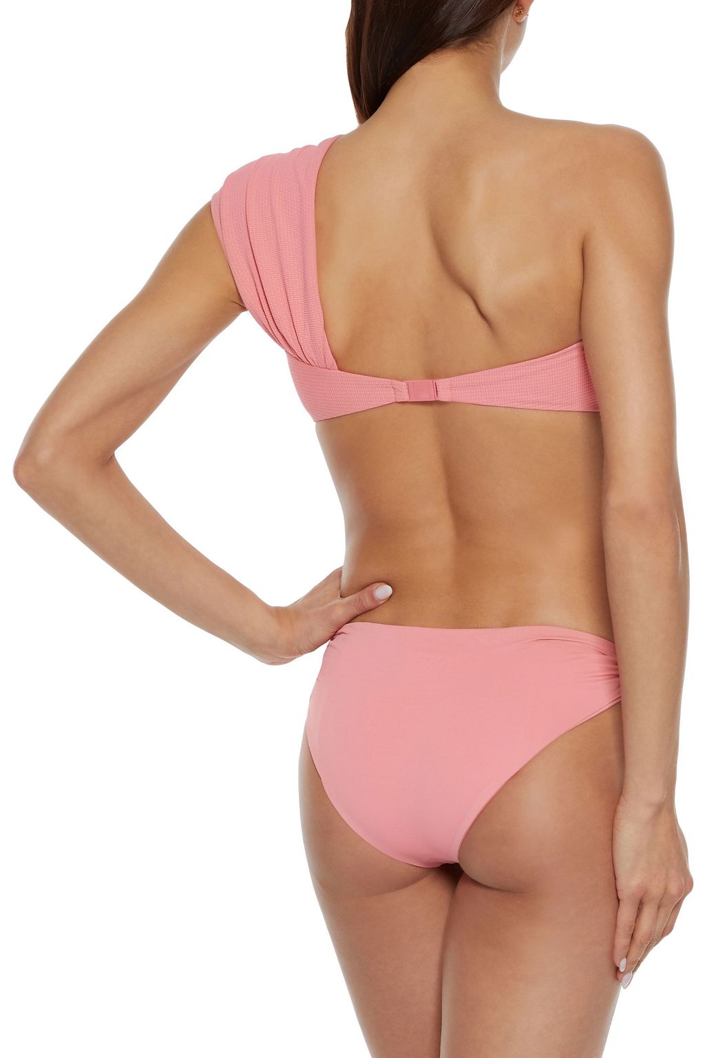 MARYSIA Venice one-shoulder twisted stretch-crepe bikini top