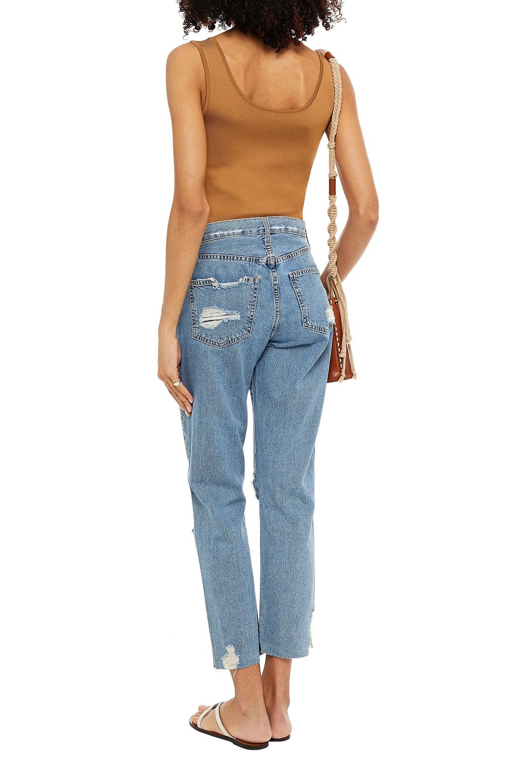 CURRENT/ELLIOTT The Original distressed high-rise straight-leg jeans