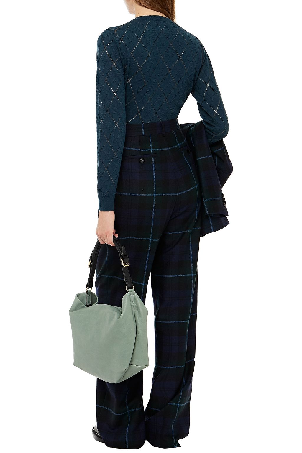 PAUL SMITH Pleated checked wool-flannel wide-leg pants