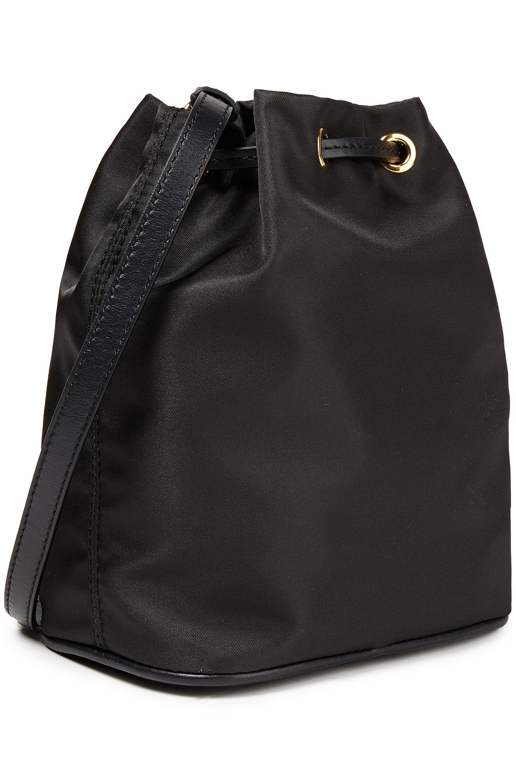 MOSCHINO Leather-trimmed printed shell bucket bag