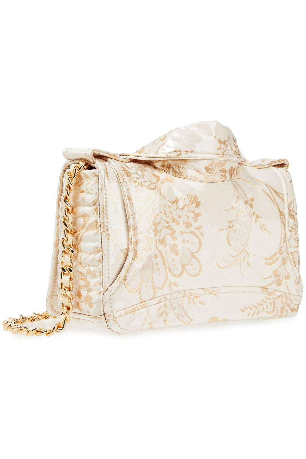MOSCHINO Biker metallic jacquard shoulder bag
