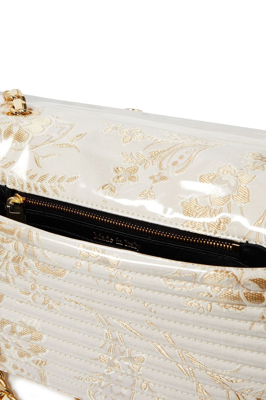 MOSCHINO Biker metallic jacquard shoulder bag
