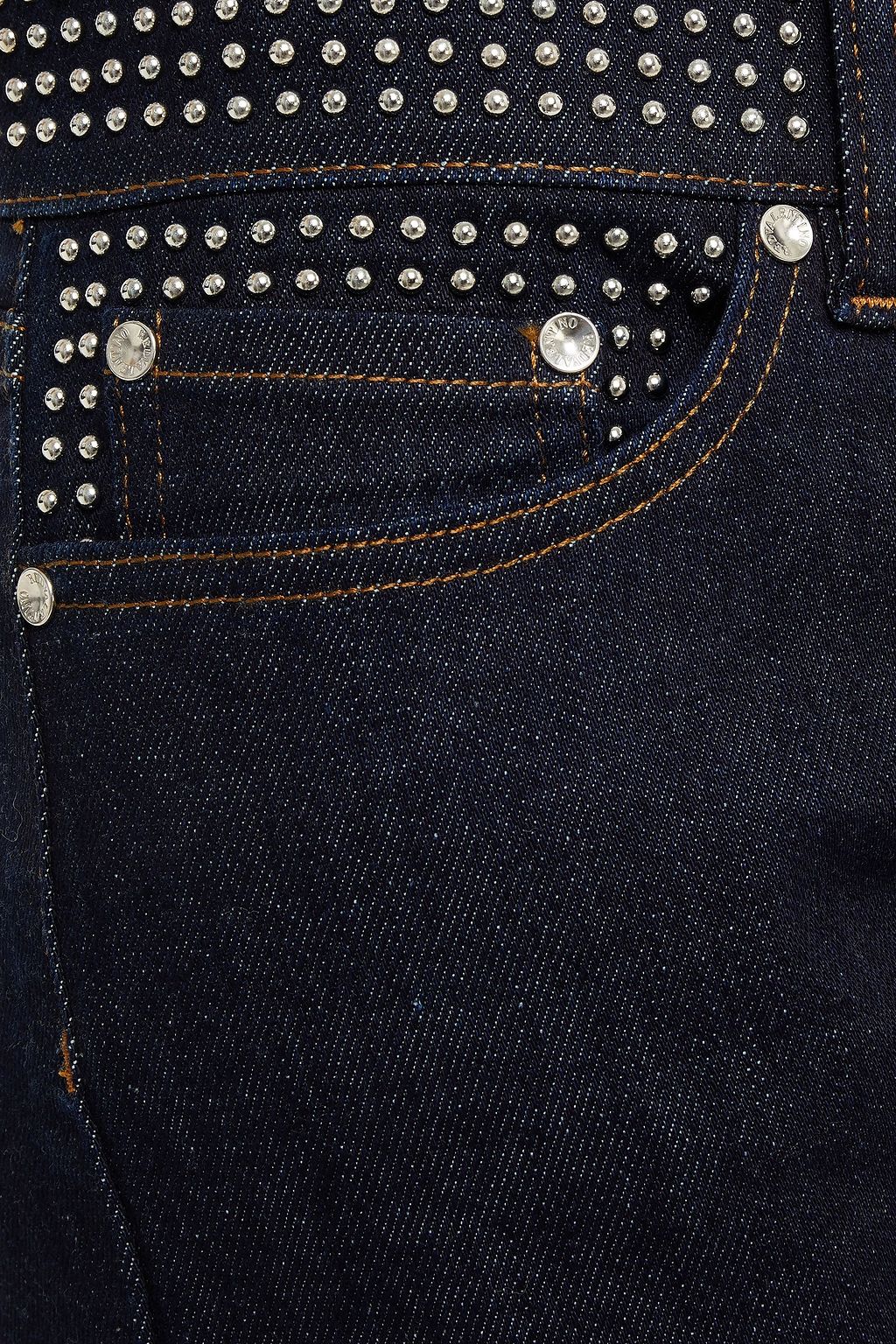 REDVALENTINO Studded mid-rise skinny jeans