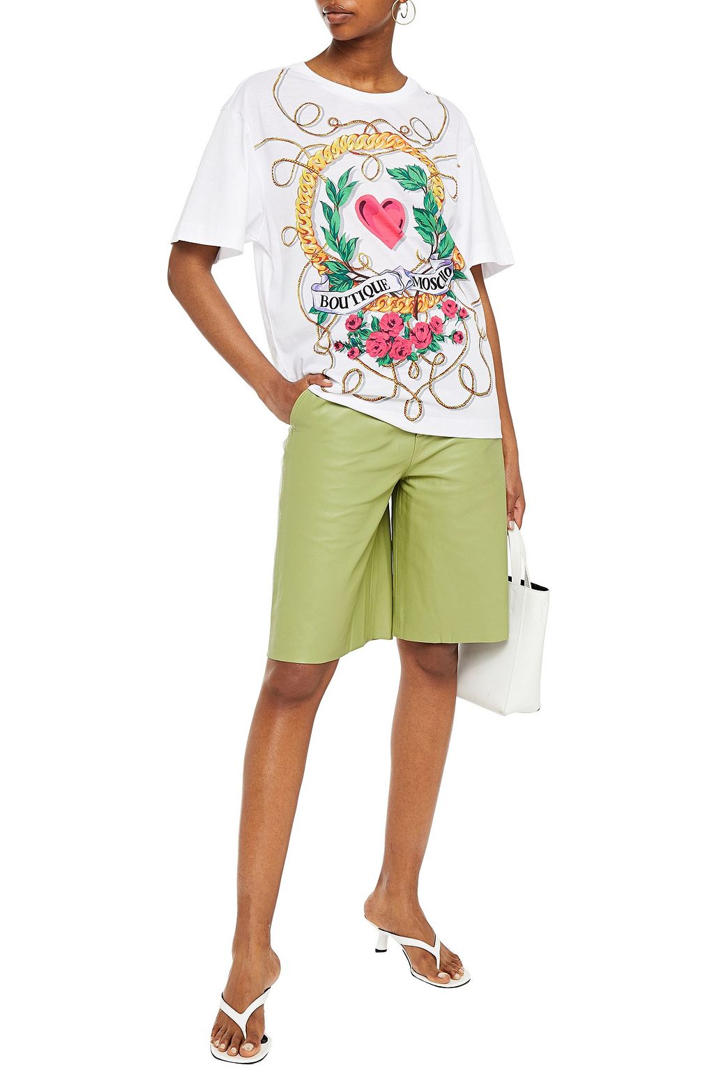 BOUTIQUE MOSCHINO Oversized printed cotton-jersey T-shirt