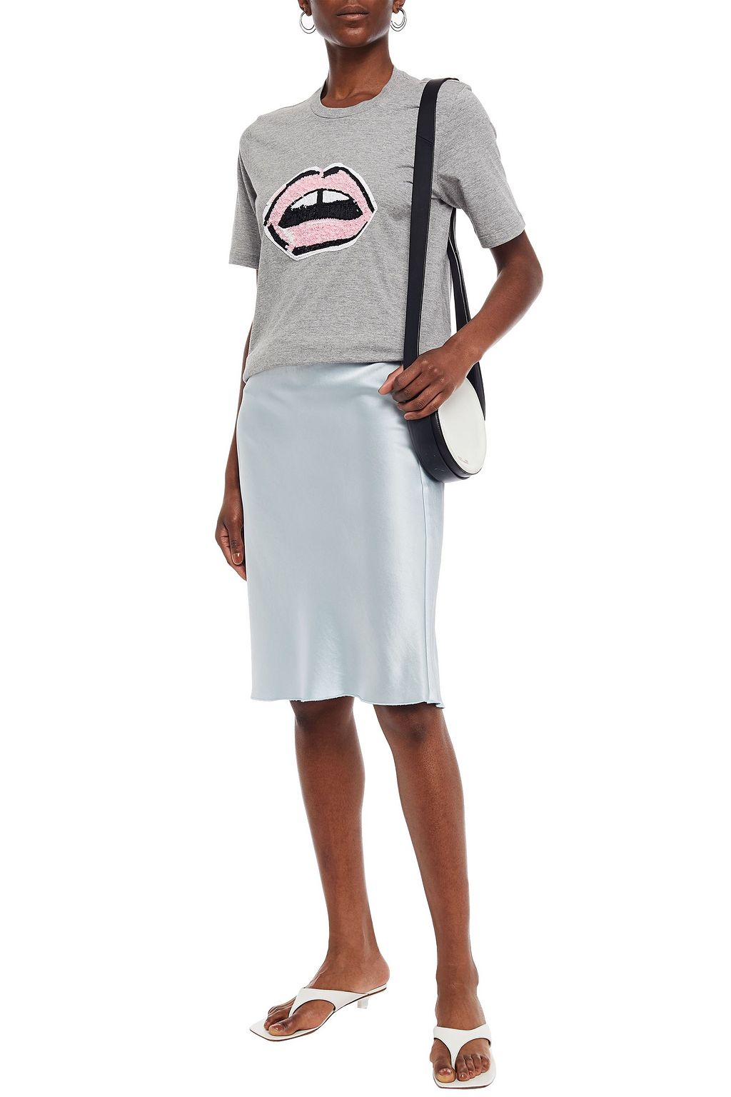 MARKUS LUPFER Sequin-embellished cotton-jersey T-shirt