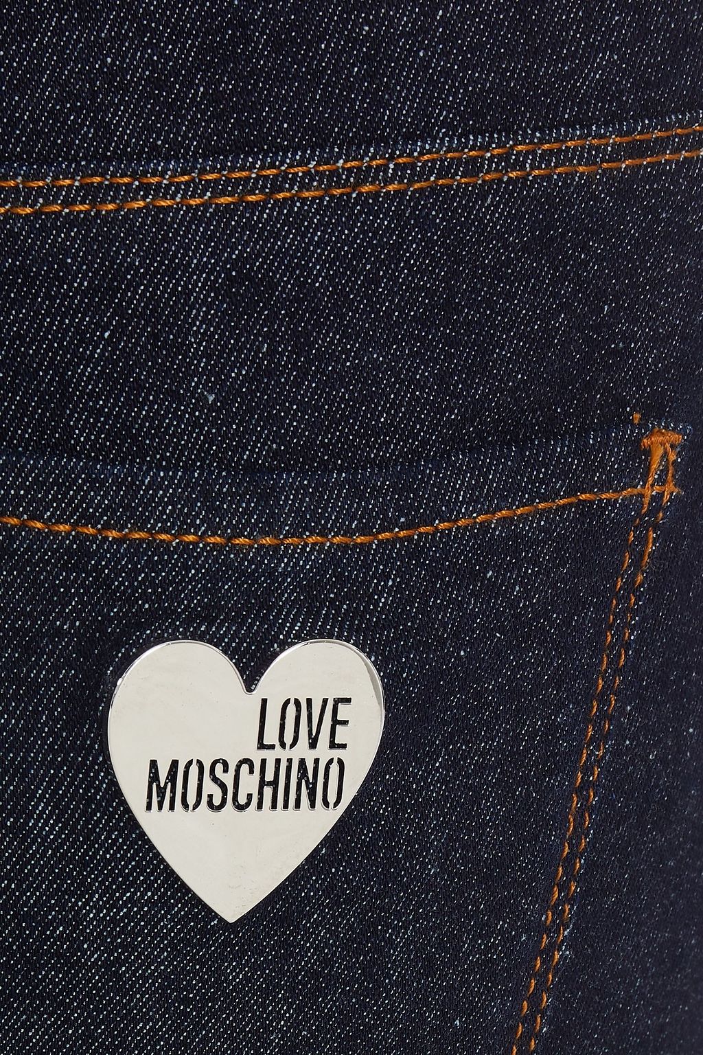 LOVE MOSCHINO Logo-appliquéd high-rise skinny jeans