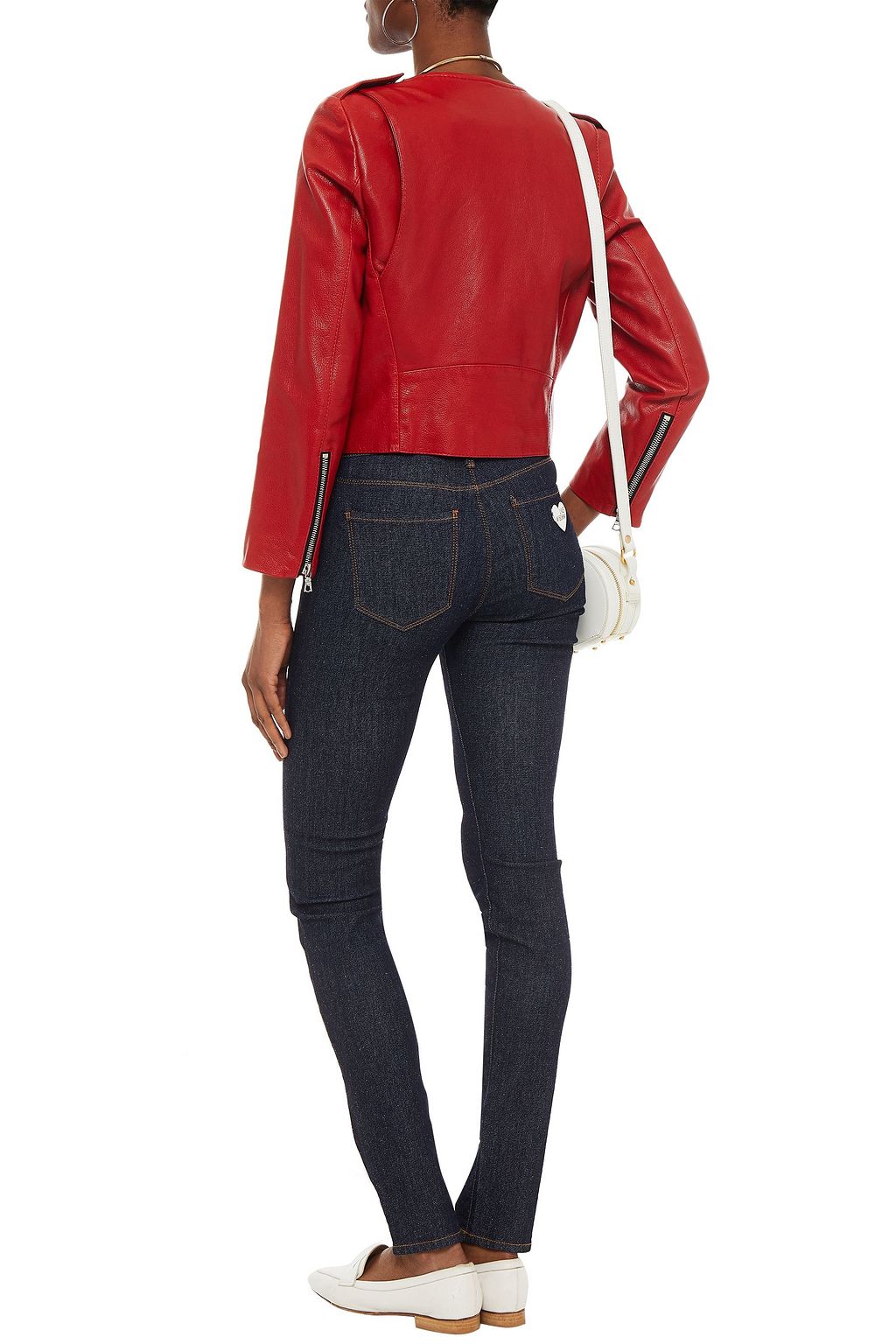 LOVE MOSCHINO Logo-appliquéd high-rise skinny jeans
