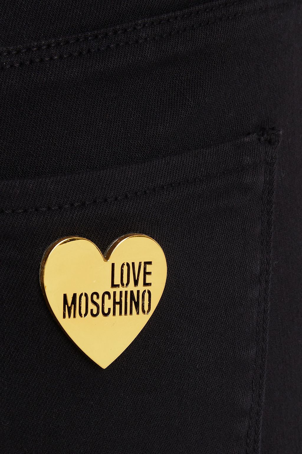 LOVE MOSCHINO Logo-appliquéd mid-rise skinny jeans