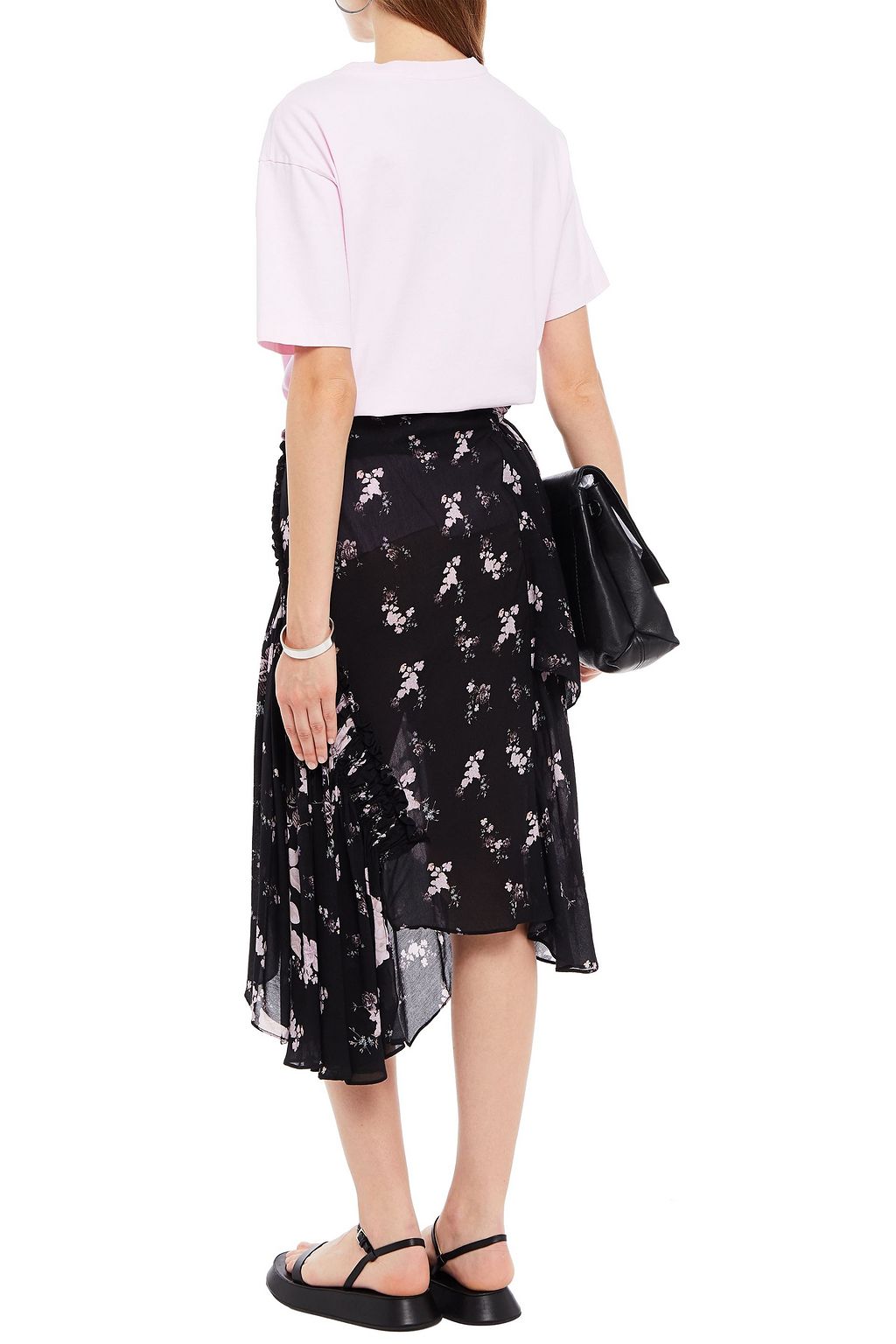 PREEN LINE Sumin asymmetric floral-print crepe skirt