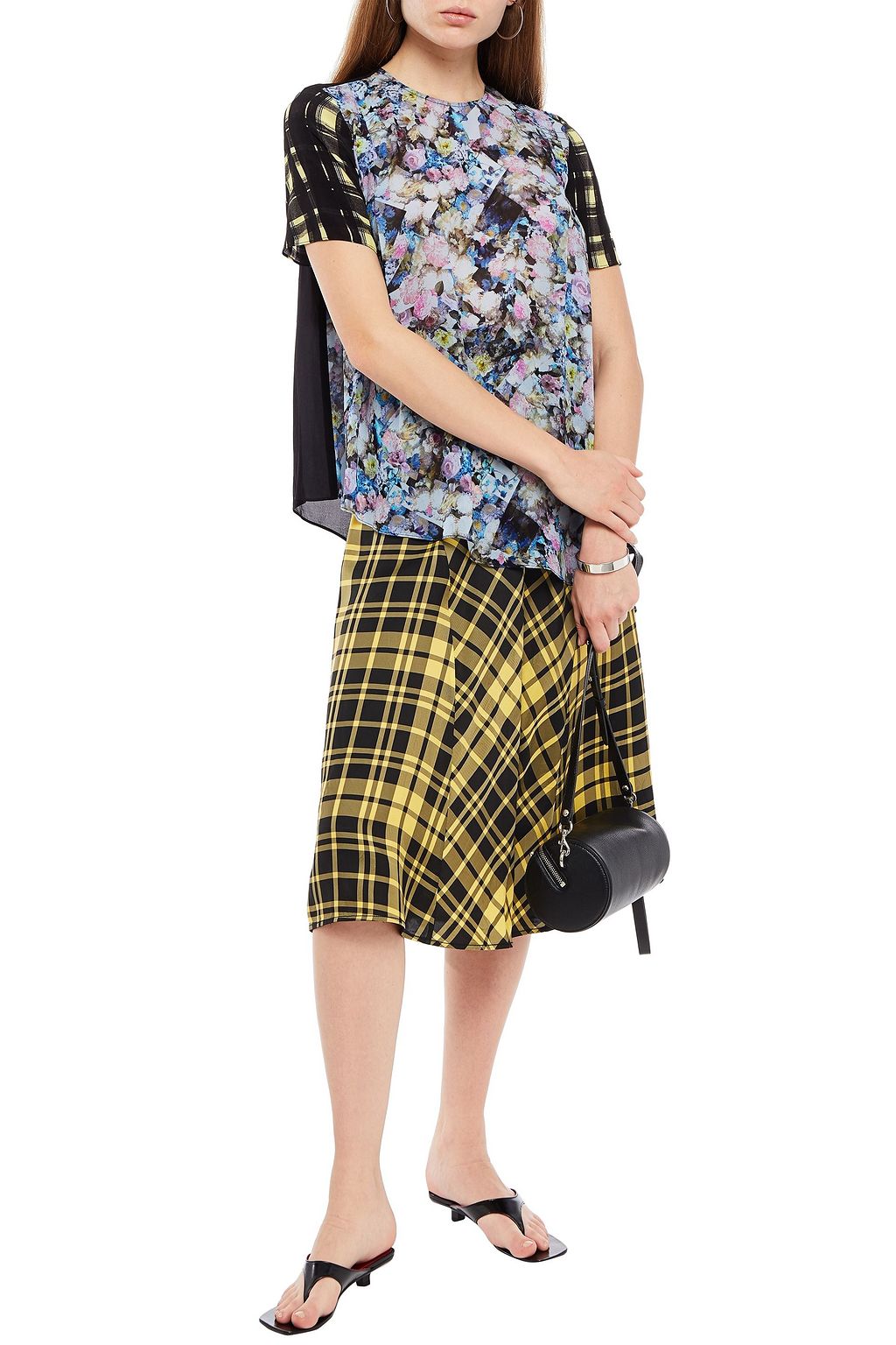 PREEN LINE Cleo asymmetric printed crepe de chine top