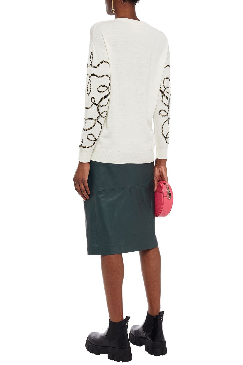 BOUTIQUE MOSCHINO Intarsia wool-blend sweater