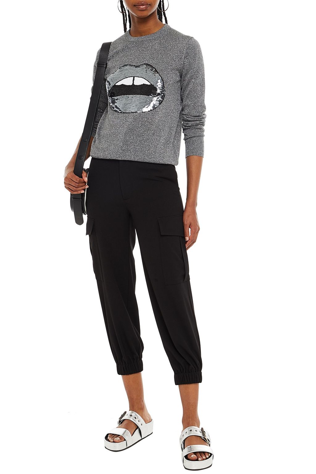 MARKUS LUPFER Mia sequin-embellished metallic cotton-blend sweater