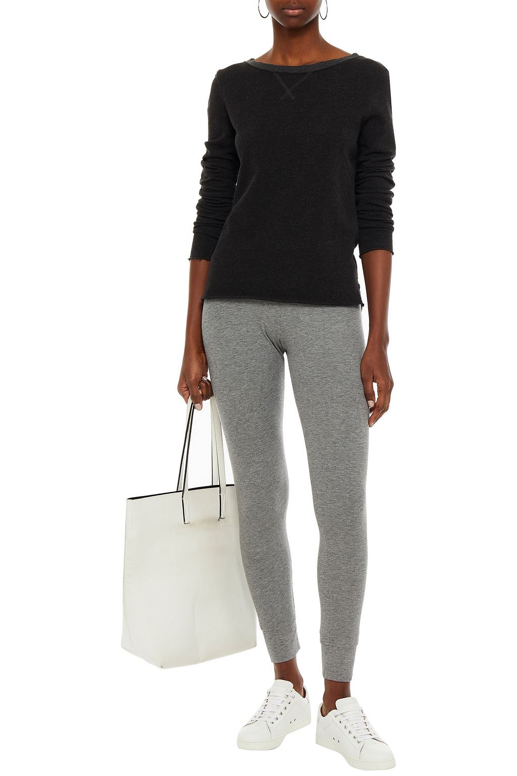 ATM ANTHONY THOMAS MELILLO Ribbed mélange stretch-Micro Modal leggings
