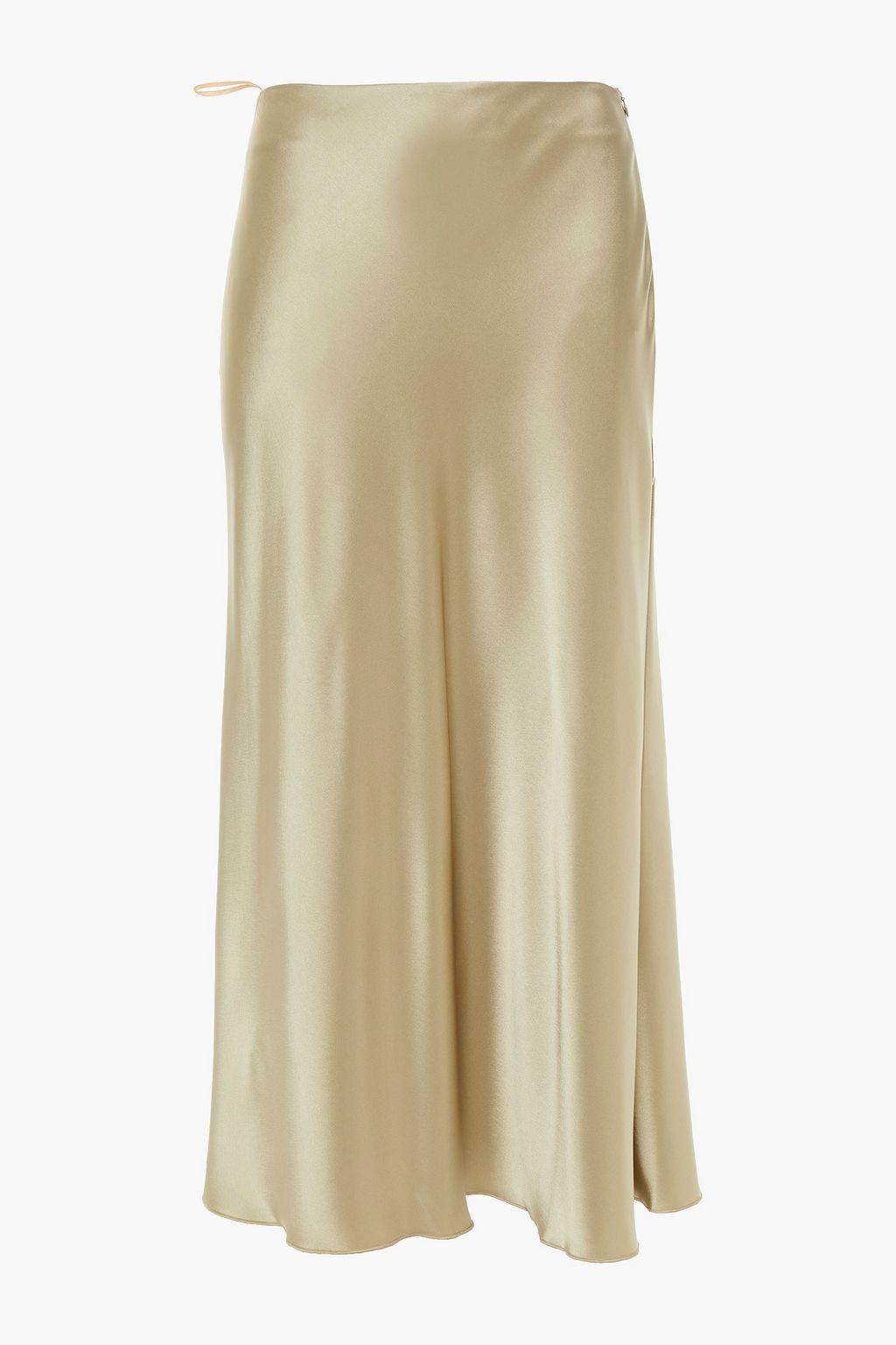 green midi skirt satin