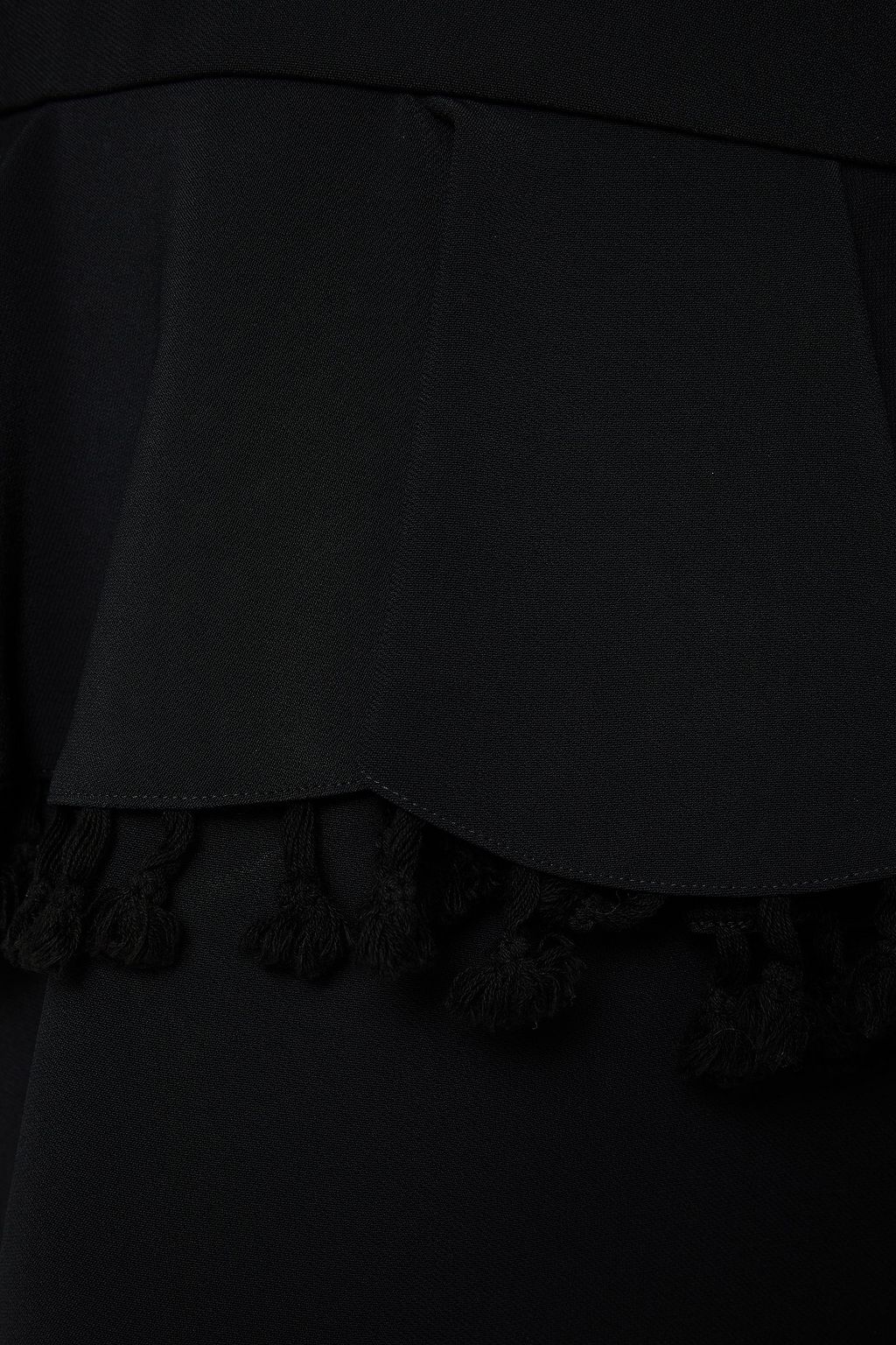 ELIE SAAB Cold-shoulder tassel-trimmed  stretch-cady peplum top