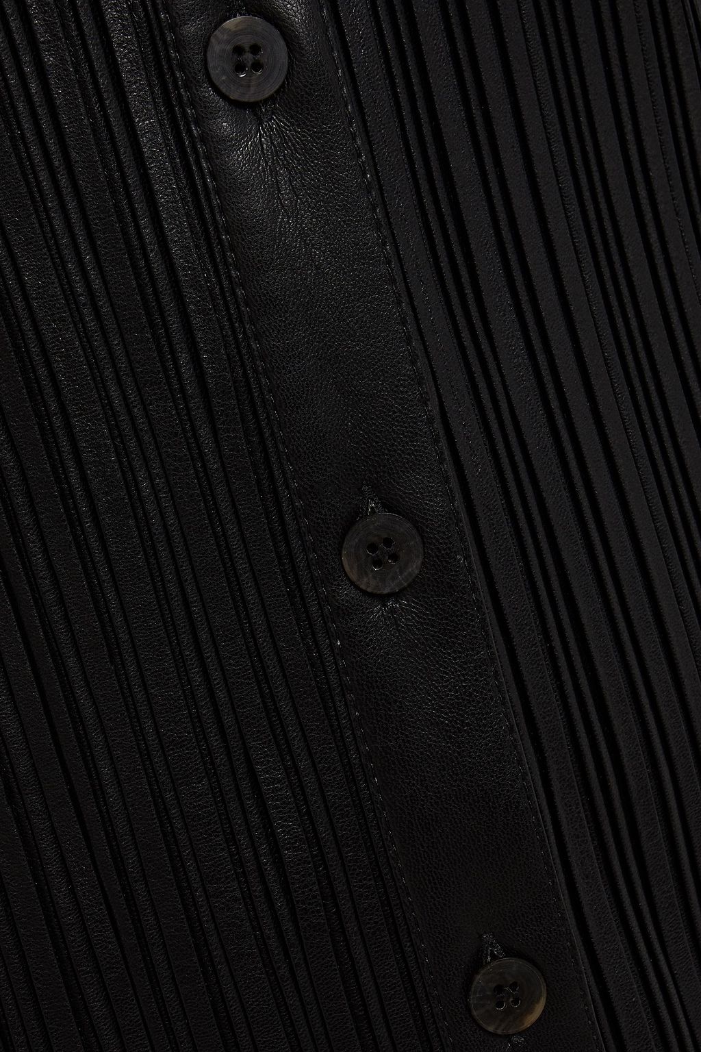 NANUSHKA Lee plissé-vegan leather midi shirt dress