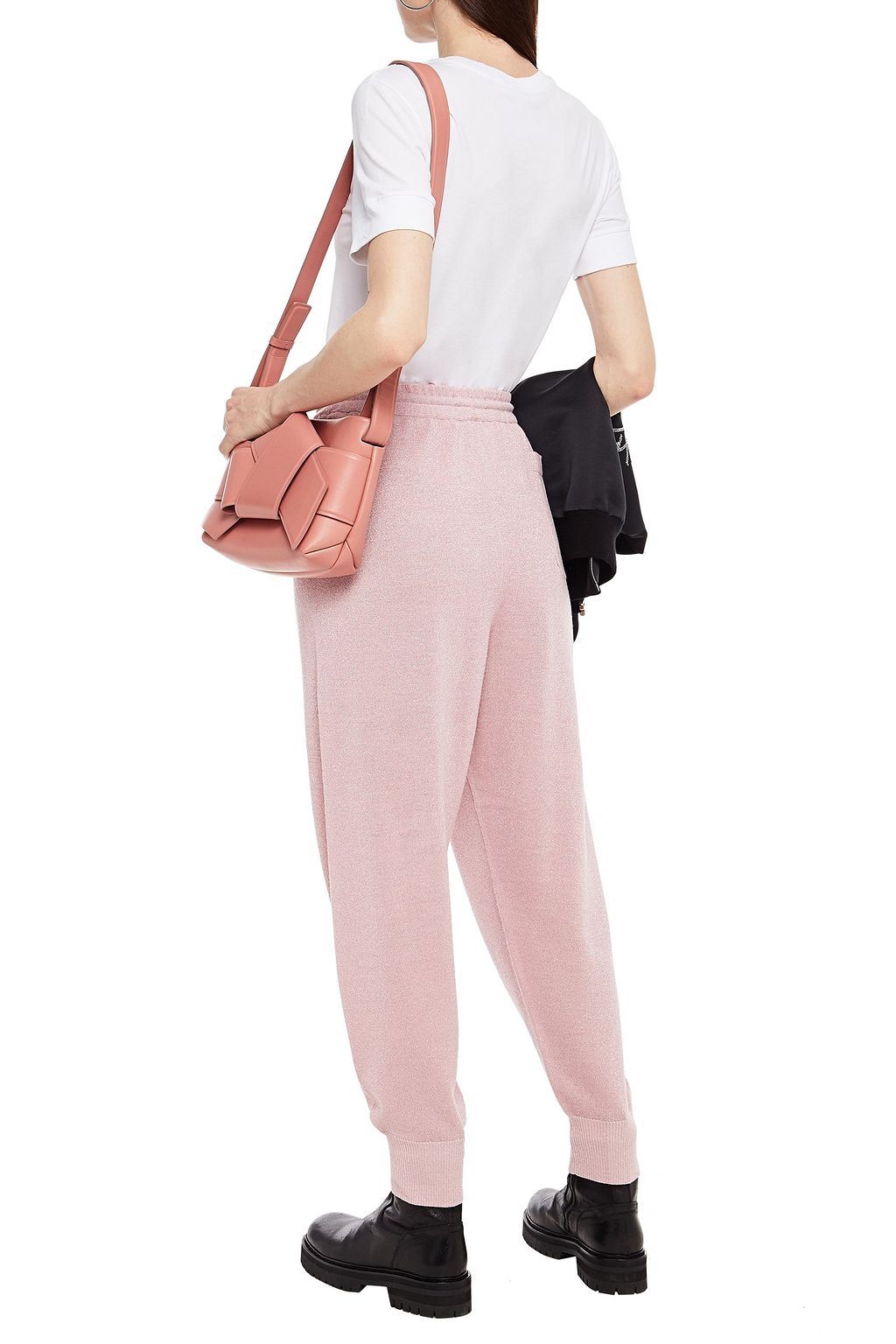 MARKUS LUPFER Mia Lip embellished metallic wool-blend track pants